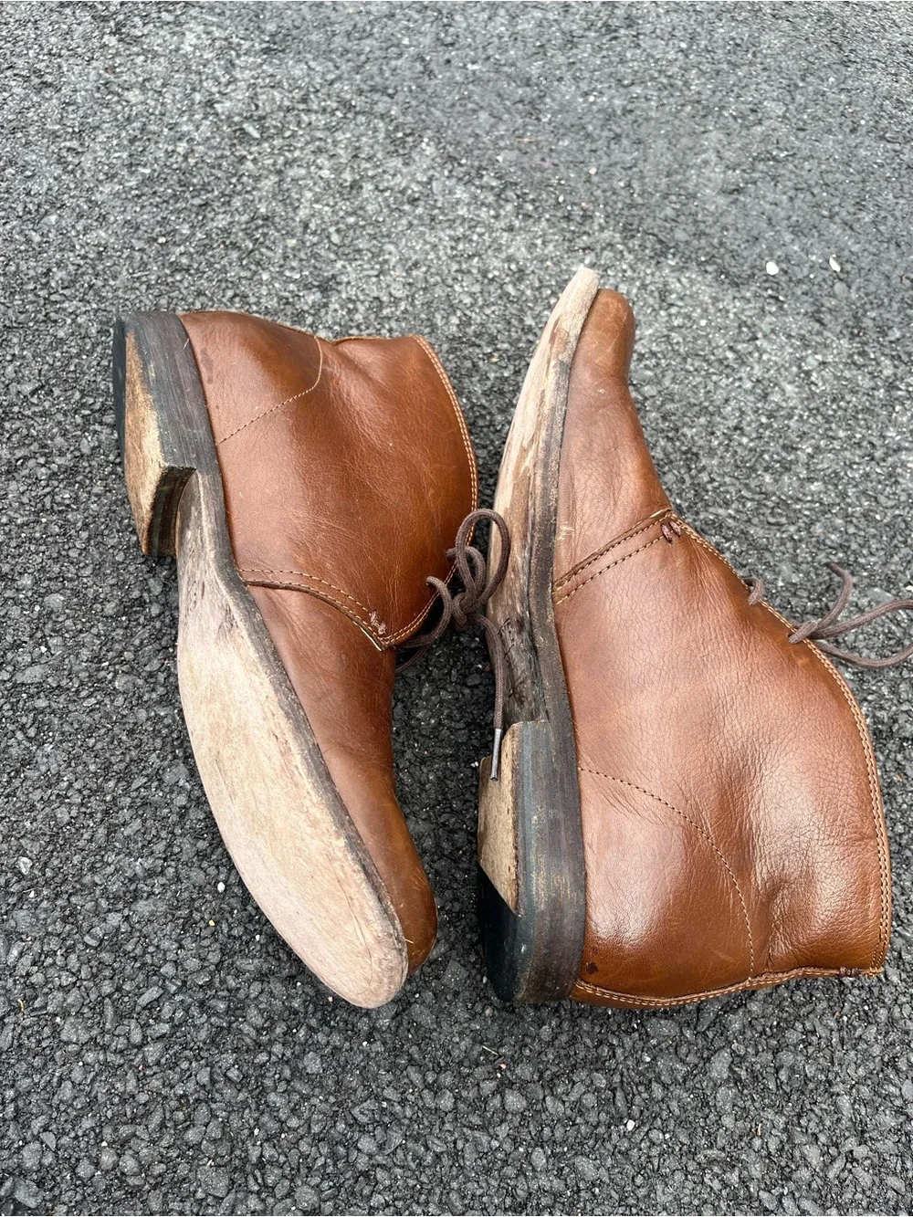 Frye Men's Phillip‎ Chukka Boots Leather Ankle Lace Up Cognac Brown 3487533